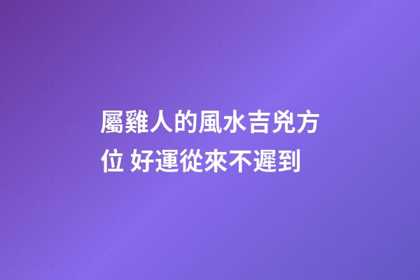 屬雞人的風水吉兇方位 好運從來不遲到